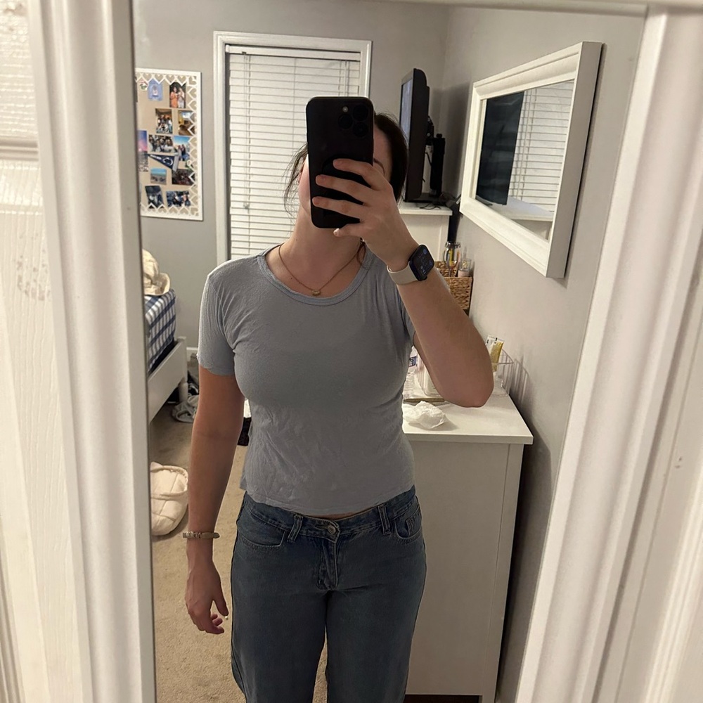 Women's Light Blue Crew Neck Tee